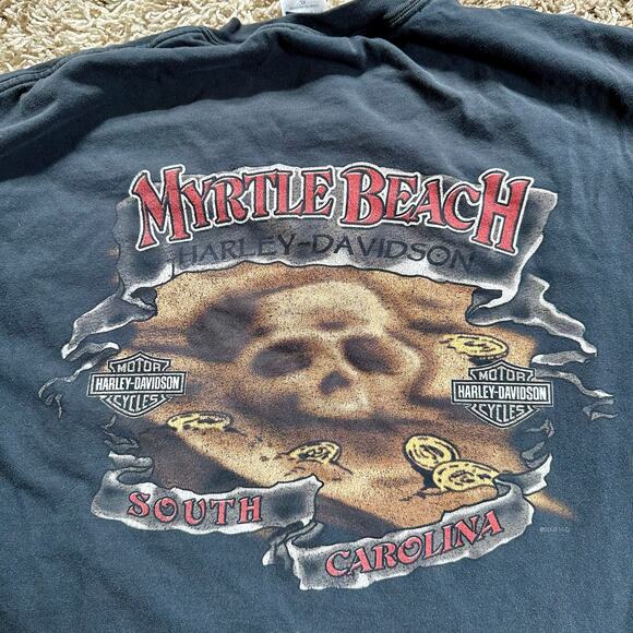 2002 Vintage Harley Davidson Myrtle Beach South Carolina Tee Faded USA Men’s XL - Picture 5 of 11